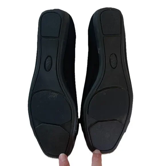 Anne Klein Black Flats with Silver Accents - Picture 6 of 10